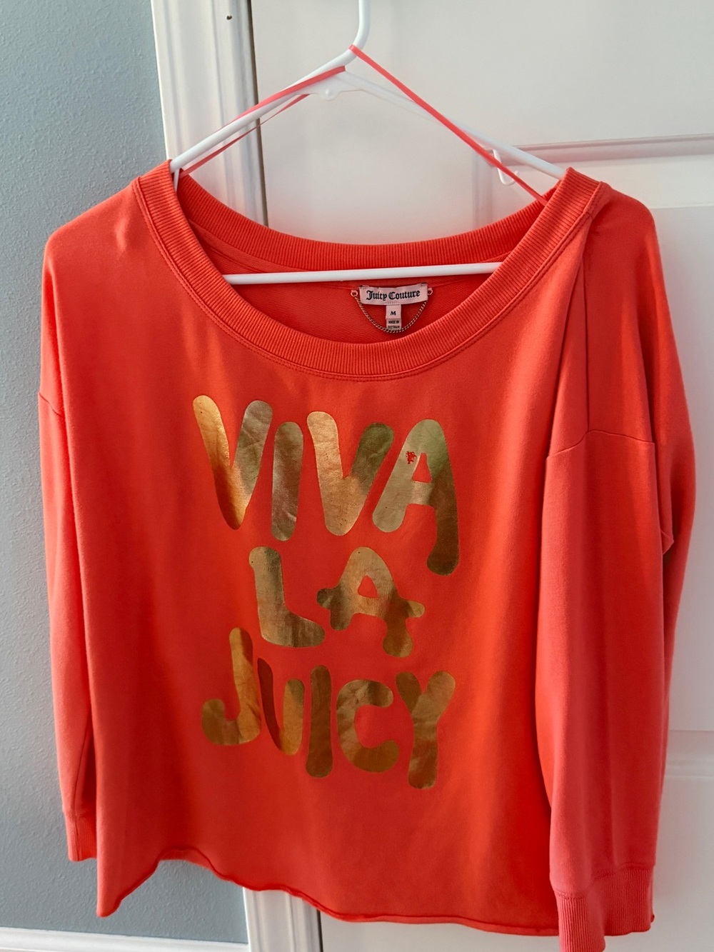Juicy Couture Coral Sweatshirt with Gold Logo